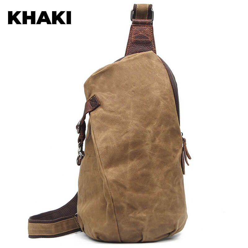 RETRO SONS Canvas Crossbody Sling Bag with Anti-Thief Pocket