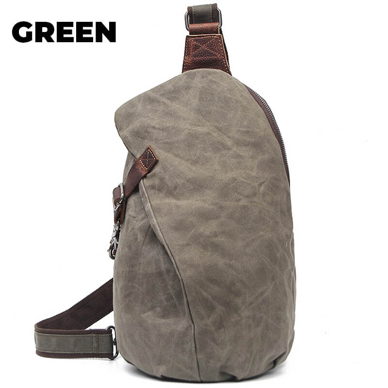 RETRO SONS Canvas Crossbody Sling Bag with Anti-Thief Pocket