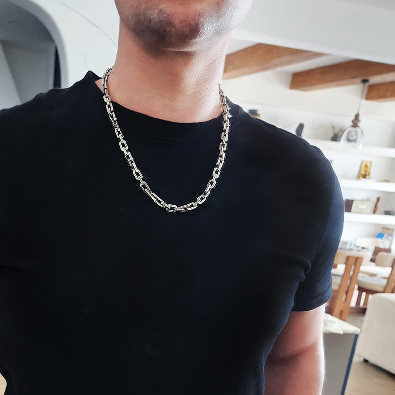 Aztec Style Stainless Steel Necklace (23.6in/60cm)