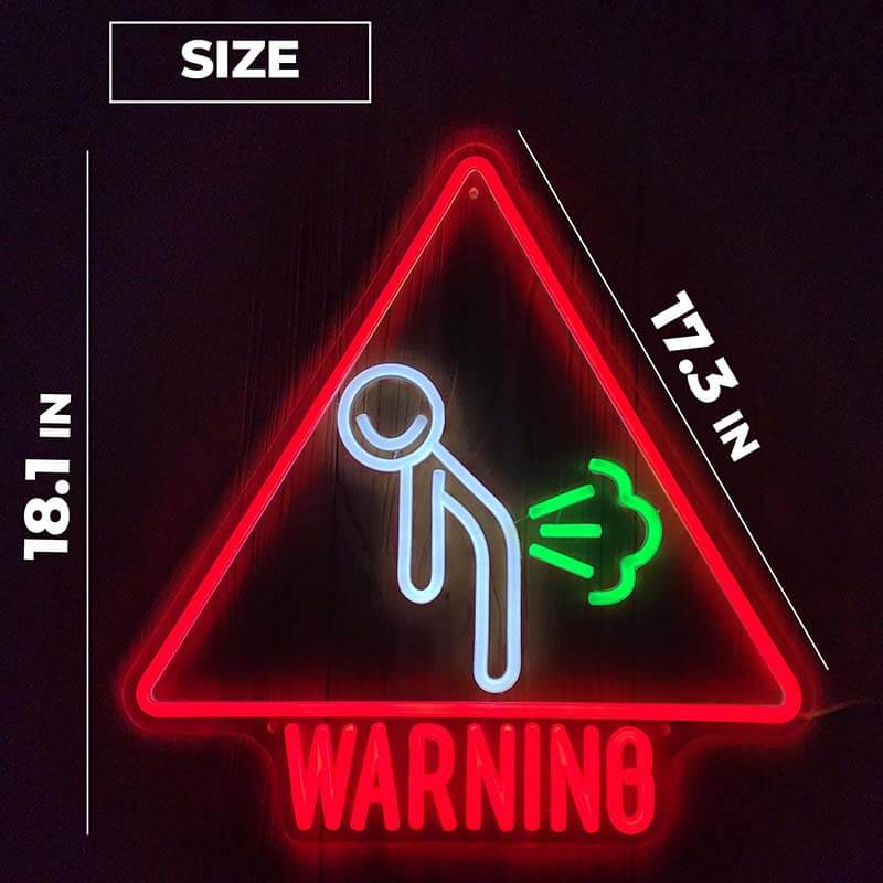 "FART ALARM" - LED Neon Sign (Size 17.3"x 18.1”)