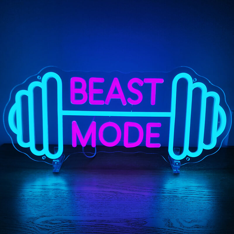 "BEAST MODE" LED Neon Sign (7.7x17.7in)(USB)