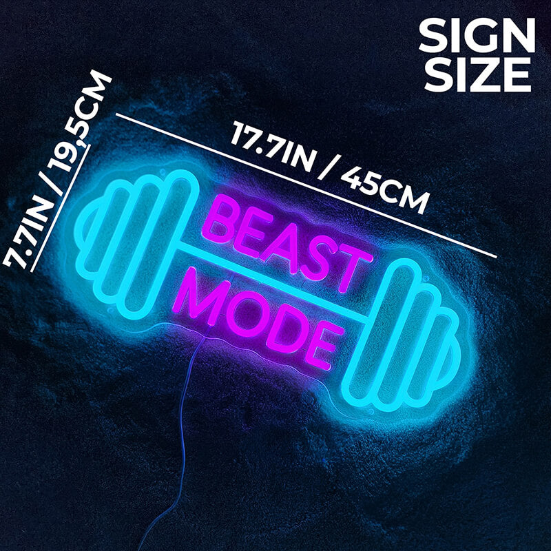 "BEAST MODE" LED Neon Sign (7.7x17.7in)(USB)