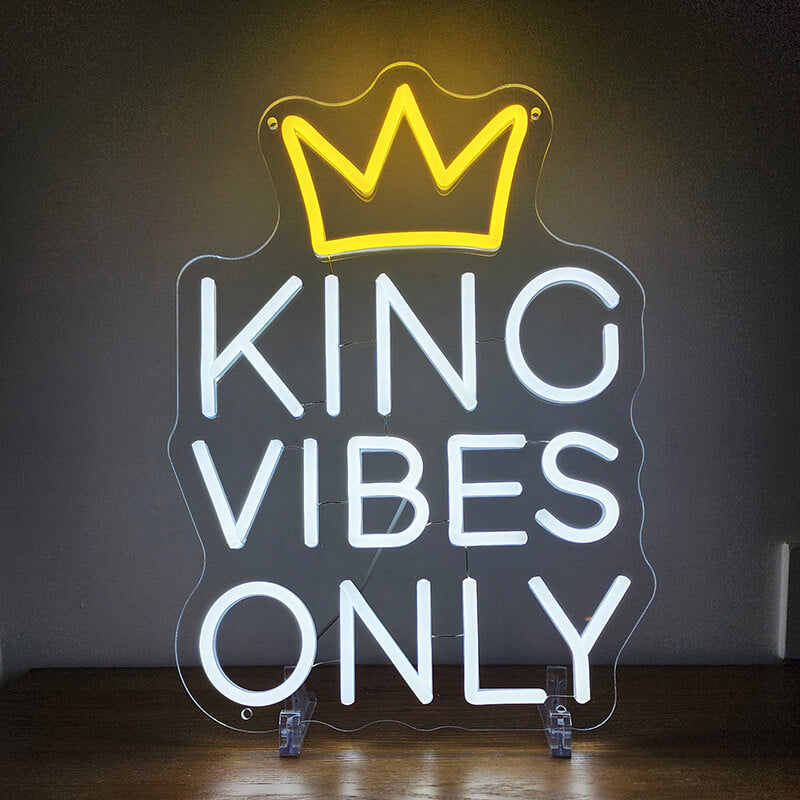 👑KING VIBES ONLY - Neon Sign (11.4x15.7in)(USB)