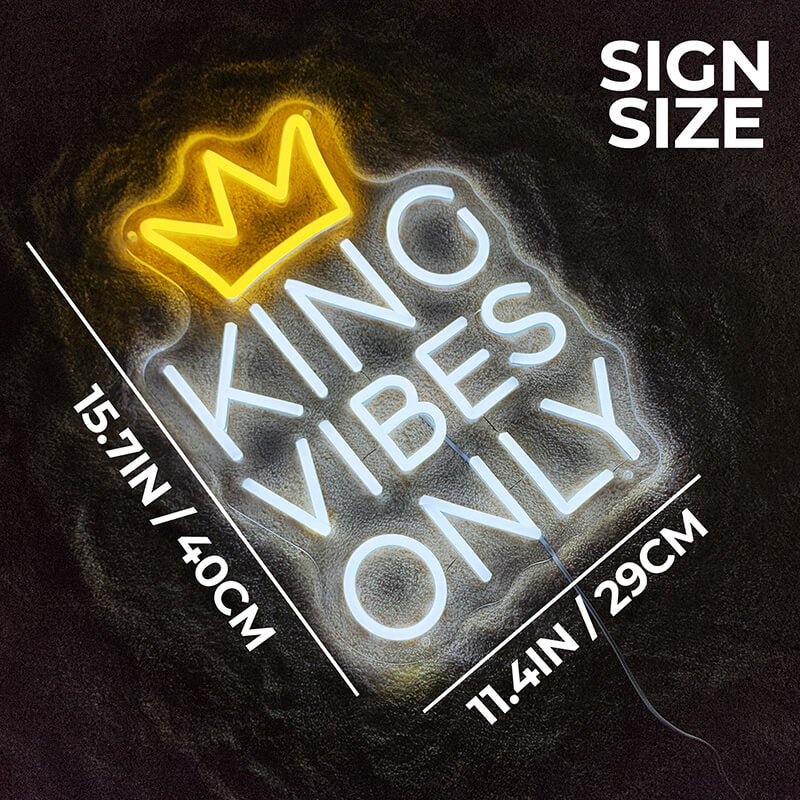 👑KING VIBES ONLY - Neon Sign (11.4x15.7in)(USB)