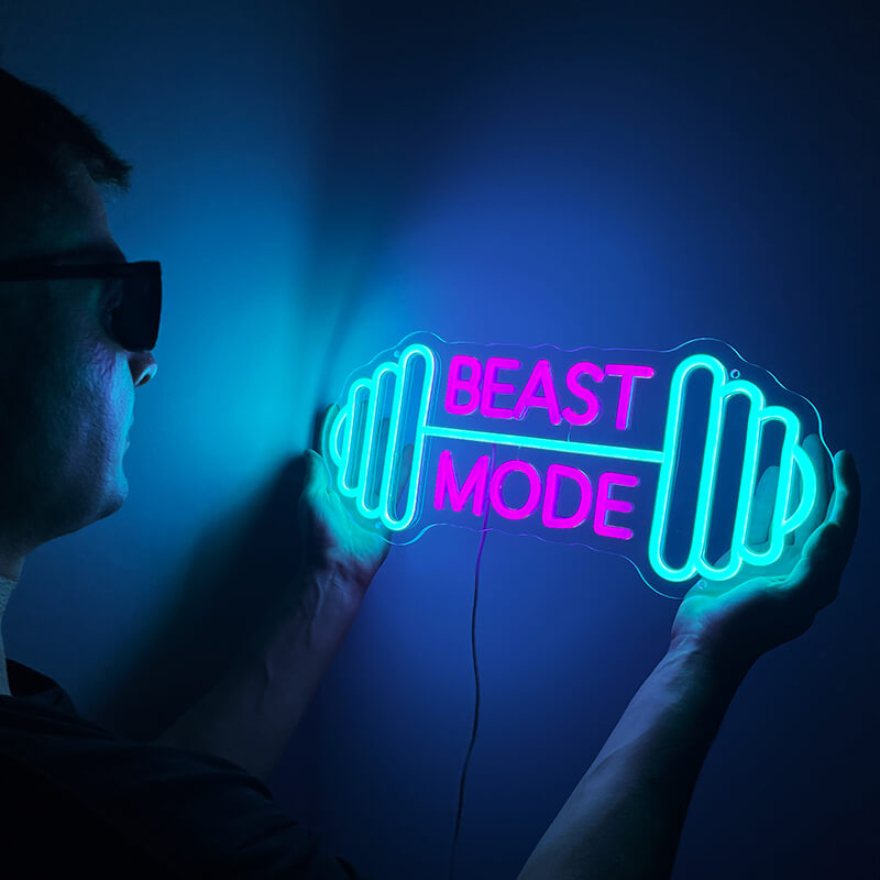 "BEAST MODE" LED Neon Sign (7.7x17.7in)(USB)