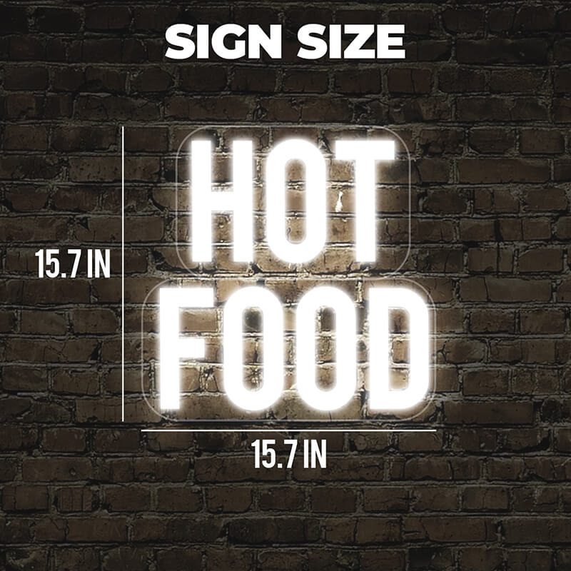 HOT FOOD - LED Neon Sign (15.7”x 15.7”)(USB)