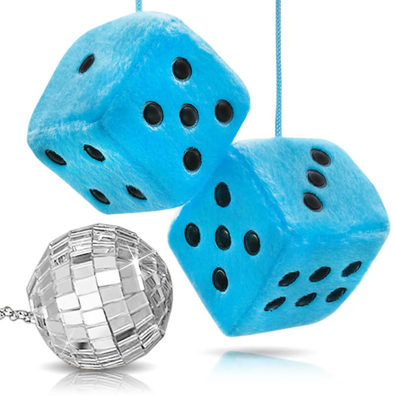 Mini Disco Ball + 1 Pair Plush Soft Dice Charm