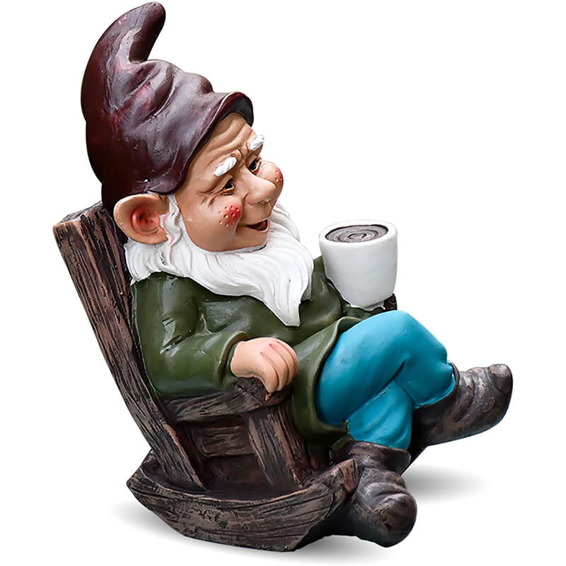 Garden Gnome with Coffee Statue
