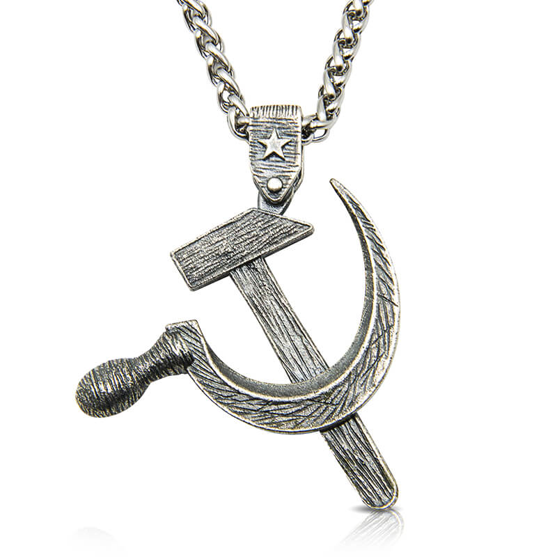 Retro Hammer and Sickle Pendant