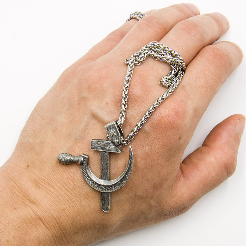 Retro Hammer and Sickle Pendant