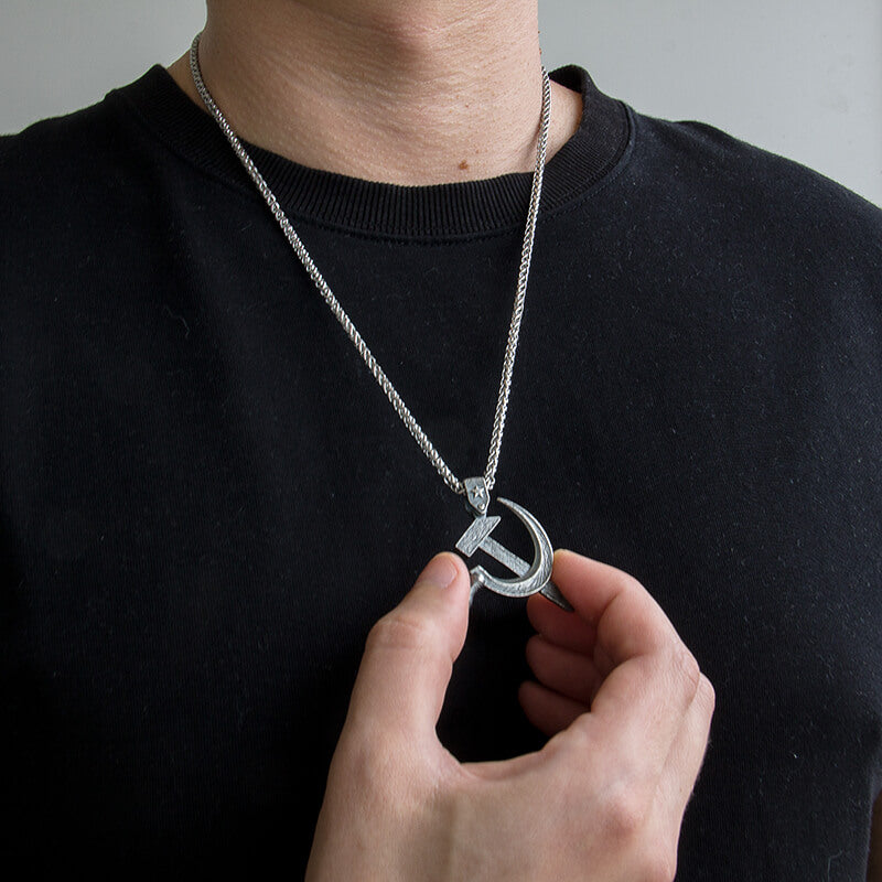 Retro Hammer and Sickle Pendant