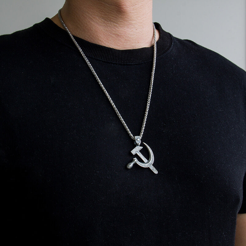 Retro Hammer and Sickle Pendant