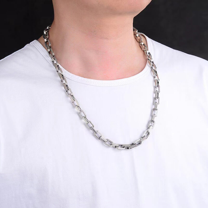 Aztec Style Stainless Steel Necklace (23.6in/60cm)