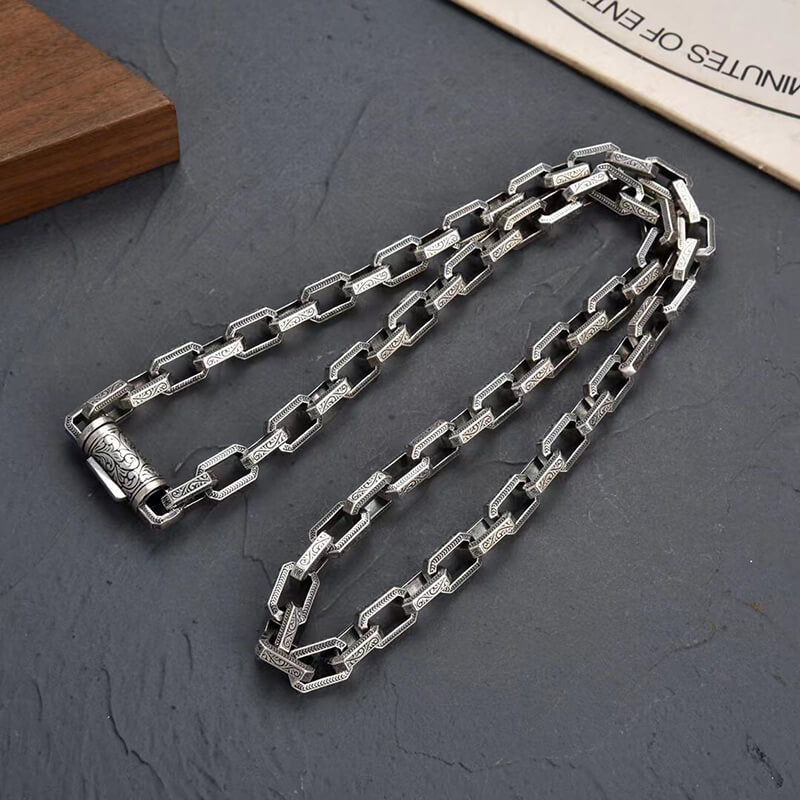 Aztec Style Stainless Steel Necklace (23.6in/60cm)