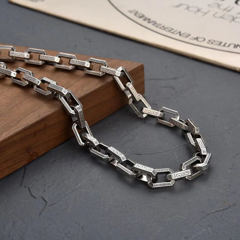 Aztec Style Stainless Steel Necklace (23.6in/60cm)