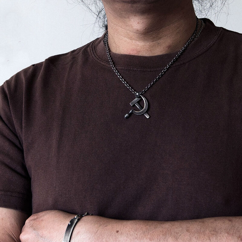 Retro Hammer and Sickle Pendant