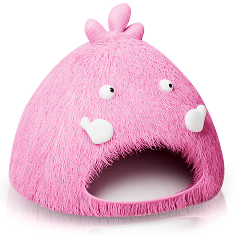 Fluffy Green-Blue-Pink Monsters Cat Caves