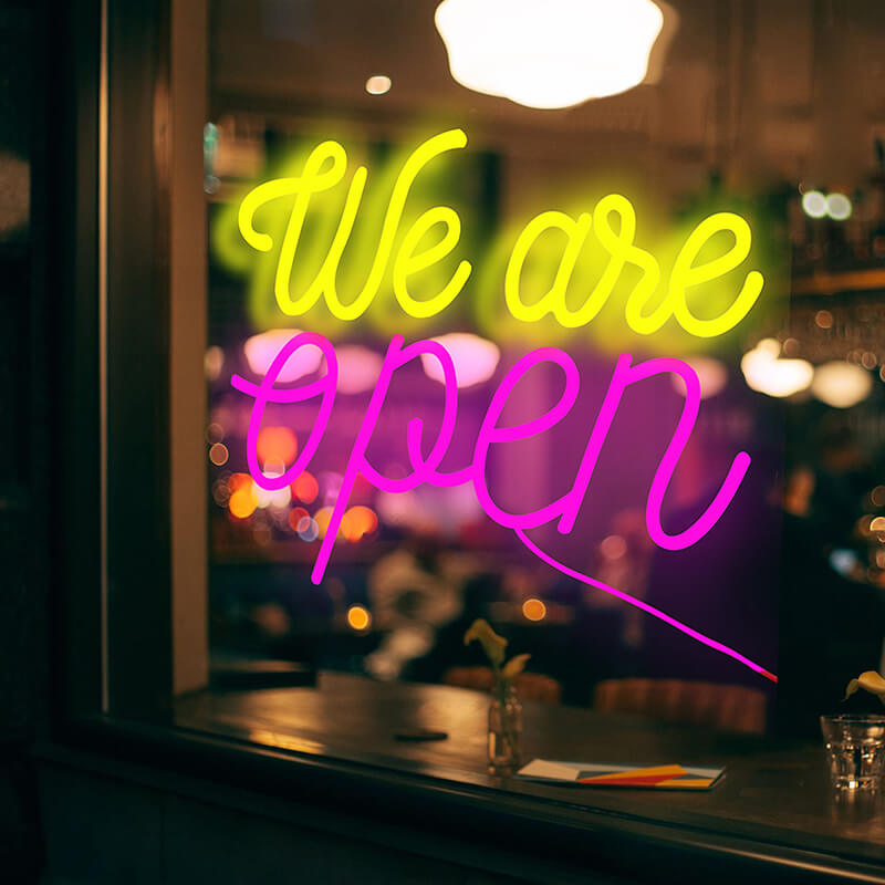 WE ARE OPEN - LED Neon Sign (8.5”x 22.8”)