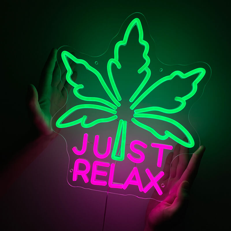 "JUST RELAX" LED Neon Sign (11.8x13.8in)(USB)