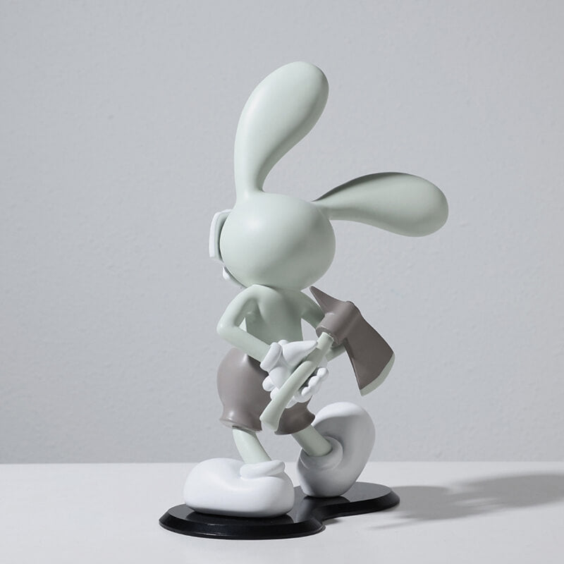 Cartoon Rabbit with Axe and Mask