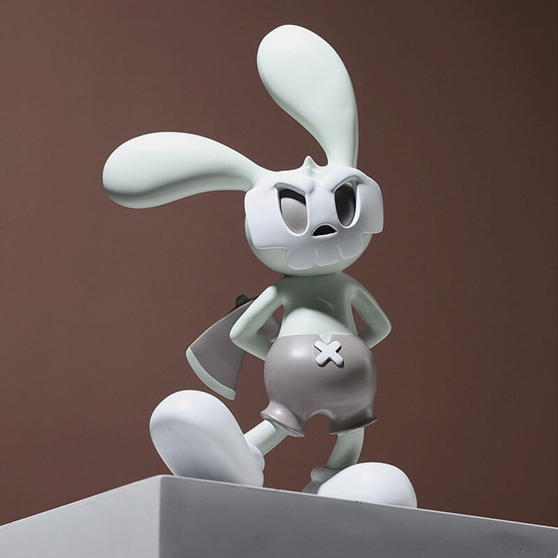 Cartoon Rabbit with Axe and Mask