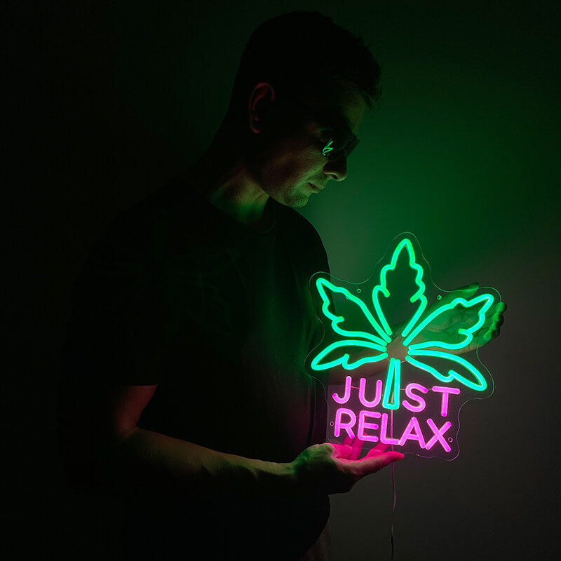 "JUST RELAX" LED Neon Sign (11.8x13.8in)(USB)