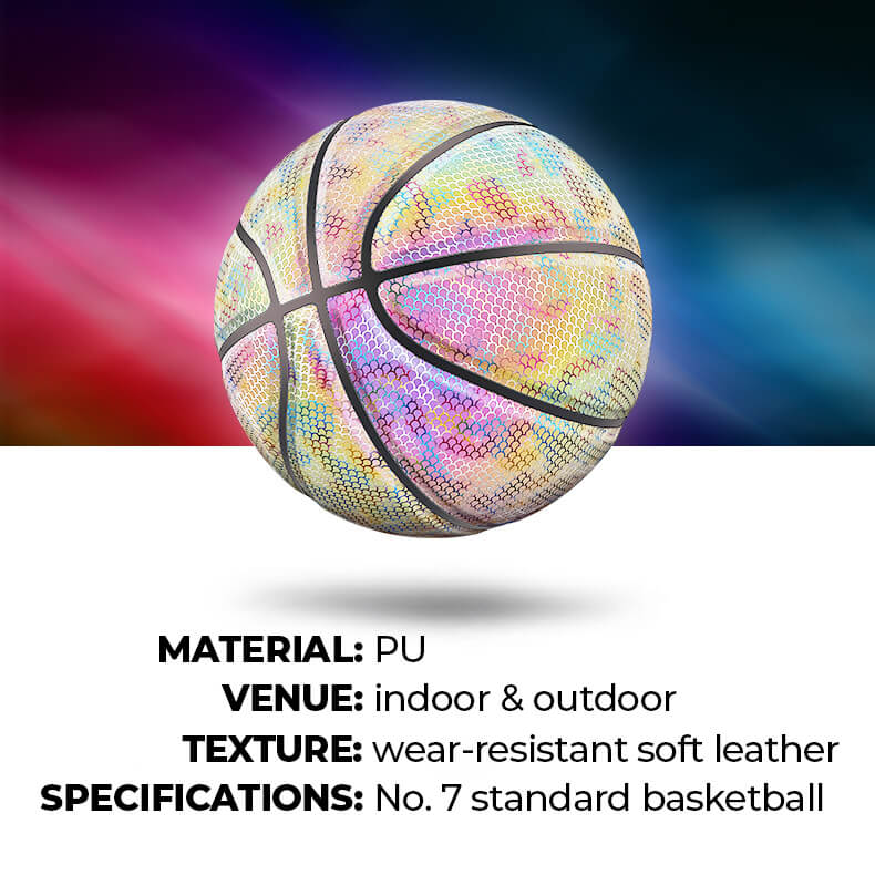 Premium Holographic Basketball "Size 7" (29.5 inch) for Kids & Adults