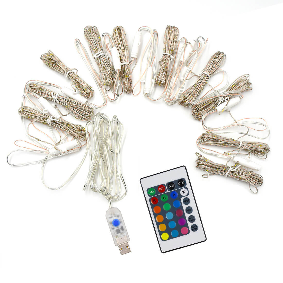200 LED, USB hanging lights LIGHTPOP - 9,8x9,8 feets with remote control and sound sensor