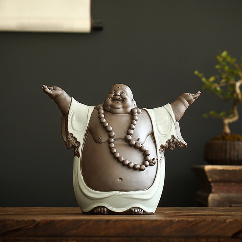 "Lucky Buddha" High-Quality Feng Shui Ceramic Decor (6.6lb) Statue
