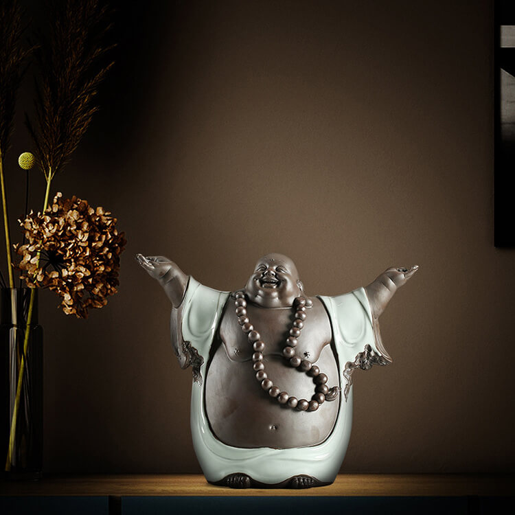 "Lucky Buddha" High-Quality Feng Shui Ceramic Decor (6.6lb) Statue