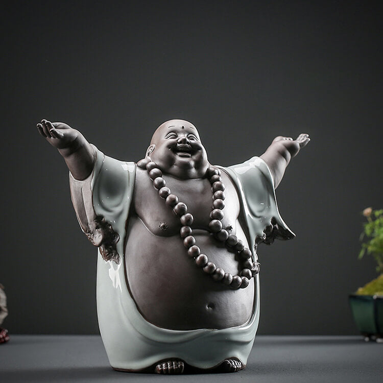 "Lucky Buddha" High-Quality Feng Shui Ceramic Decor (6.6lb) Statue