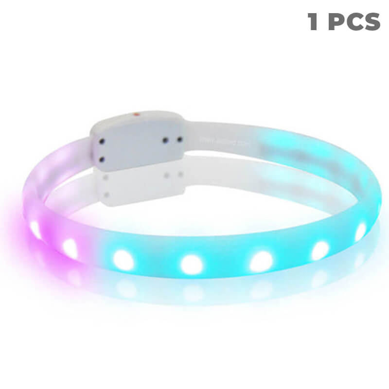 *NEW* LED-Dog Collar "RAINBOW", Extra Bright, USB Charging