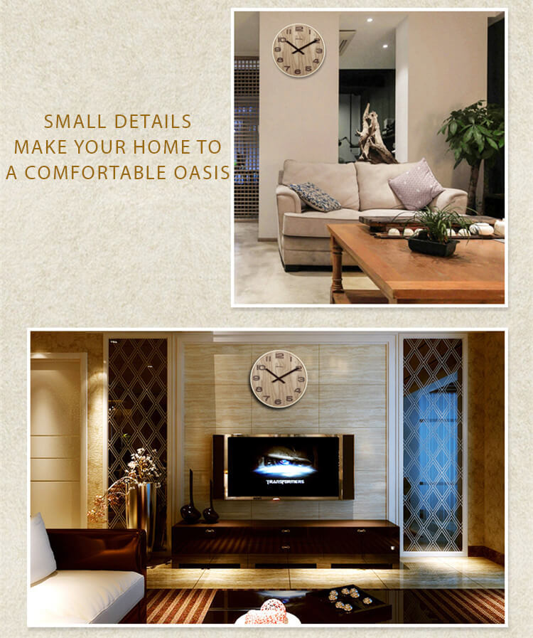 GEEKCOOK-Wooden Wall Clock Nordic Design