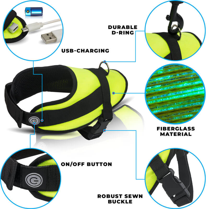 *NEW* Illuminated LED Dog Harness for Small Dogs & Puppies