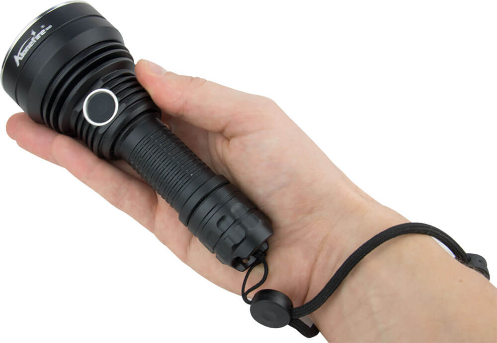ALONEFIRE - Extremely bright 50000 lumen flashlight, 40x light zoom up to 3200 ft range