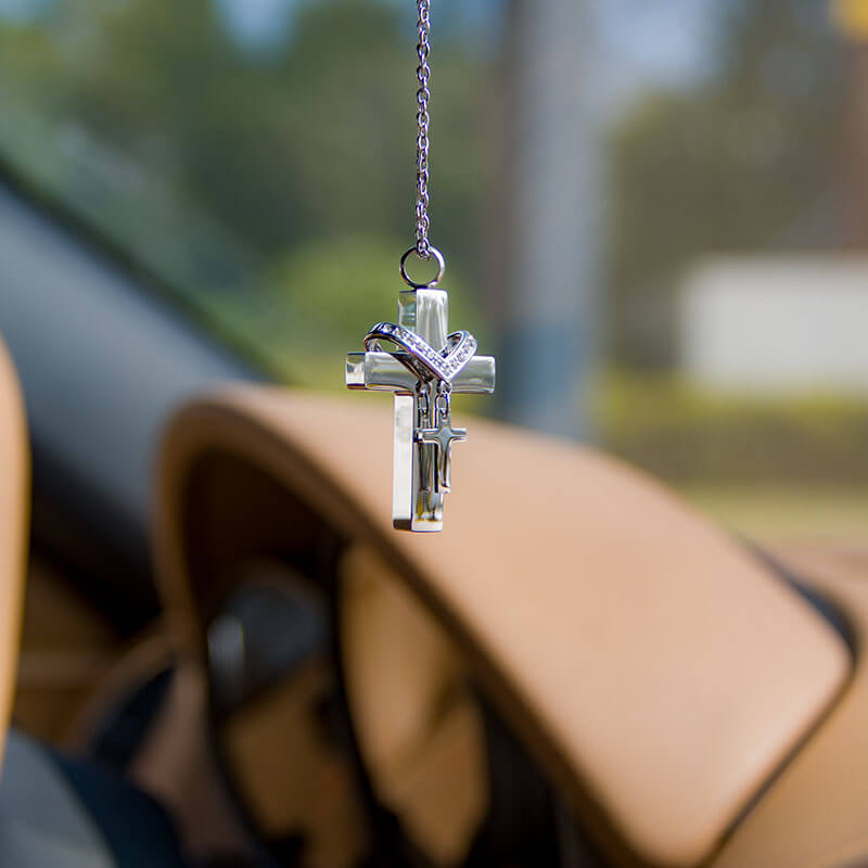Cross Pendant - Jewelry for Car in Gold & Silver