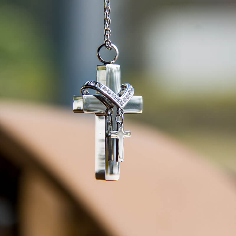 Cross Pendant - Jewelry for Car in Gold & Silver