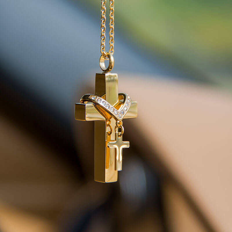Cross Pendant - Jewelry for Car in Gold & Silver