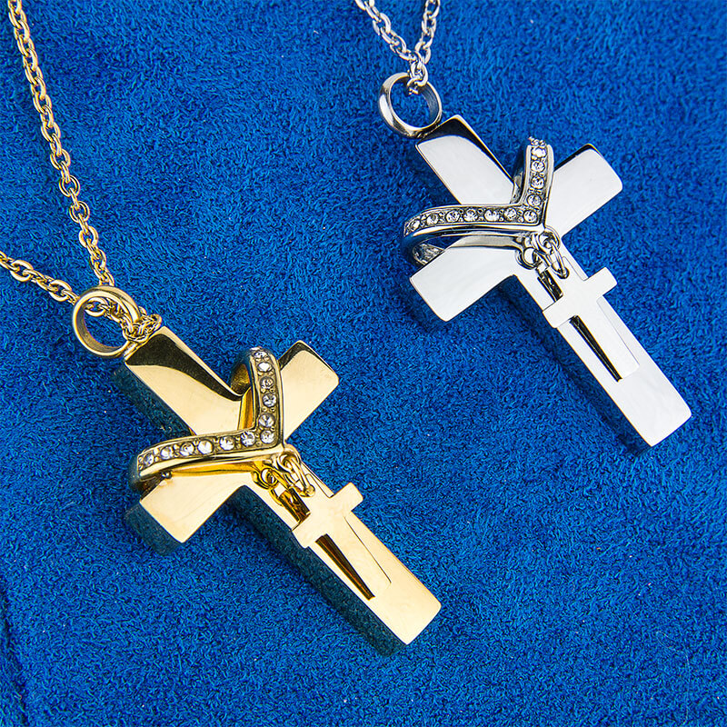 Cross Pendant - Jewelry for Car in Gold & Silver
