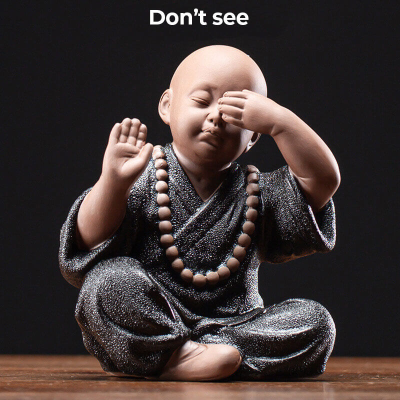 The "Four Foundations of Meditation" - clay monk figures