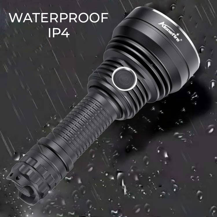 ALONEFIRE - Extremely bright 50000 lumen flashlight, 40x light zoom up to 3200 ft range