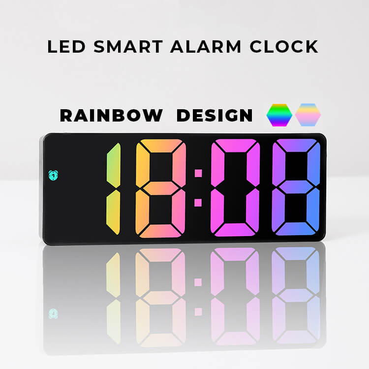 *NEW* Rainbow Colored LED Mirror Alarm-Clock
