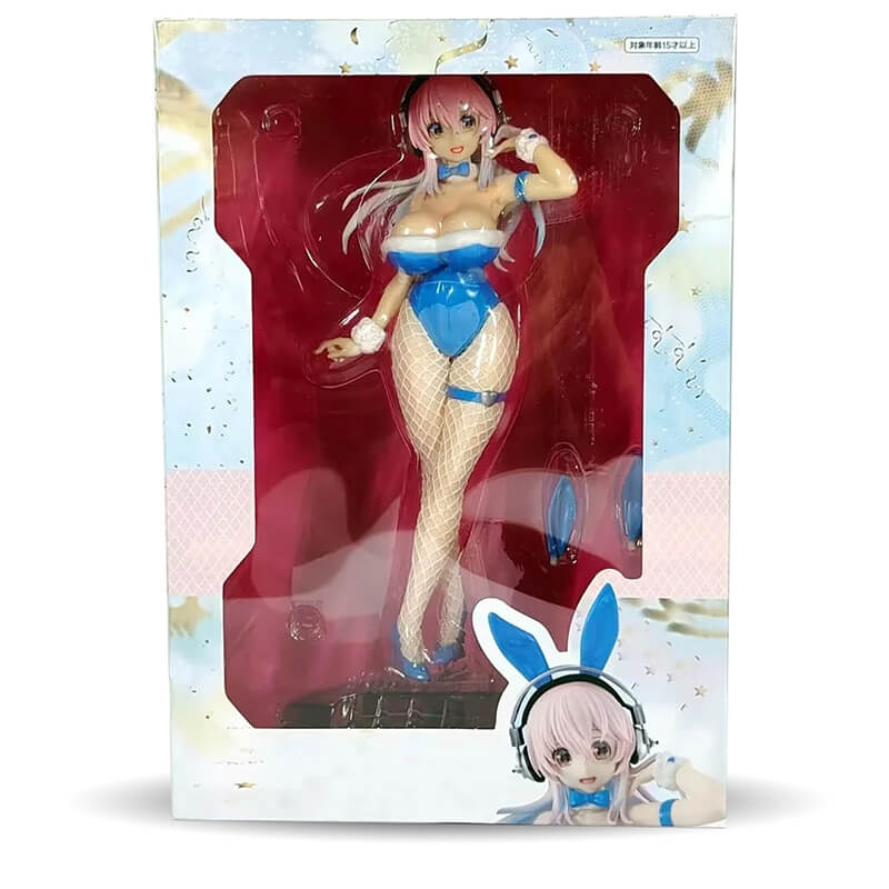 “PARTY BUNNY” Cute Dress Up Girl with Rabbit Ears Figure (11.8” tall) for Adults