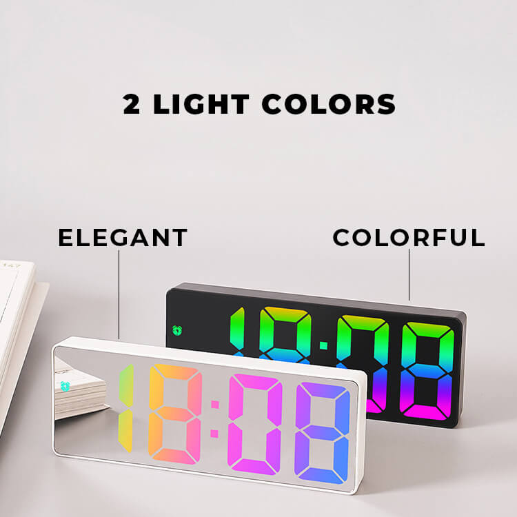 *NEW* Rainbow Colored LED Mirror Alarm-Clock