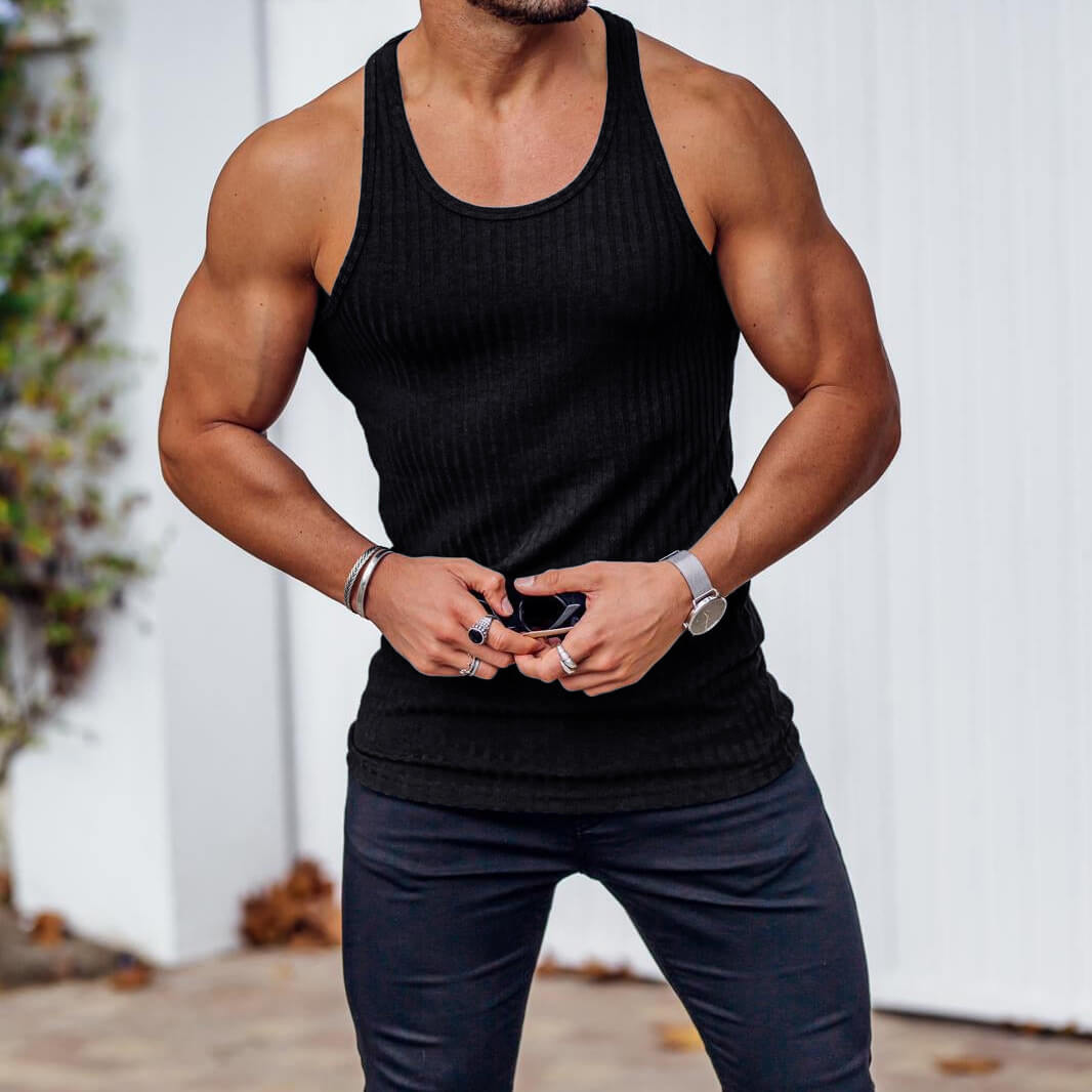 BEASTFIT Mens Tank Top Gym Muscle Tee