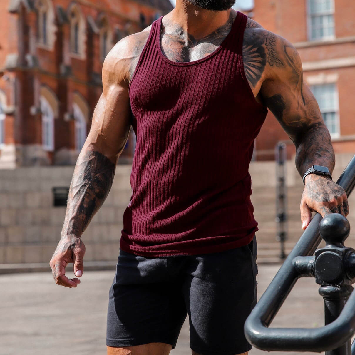 BEASTFIT Mens Tank Top Gym Muscle Tee