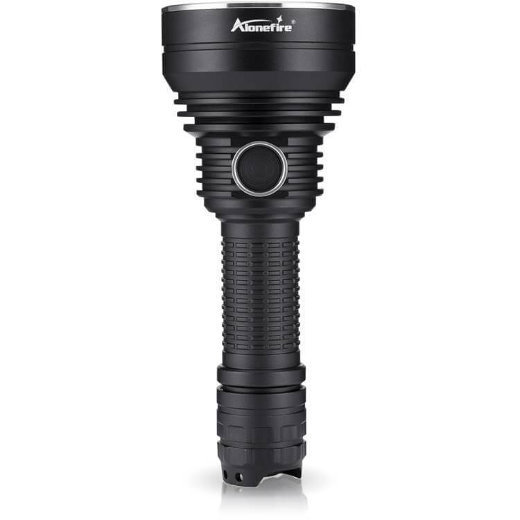 ALONEFIRE - Extremely bright 50000 lumen flashlight, 40x light zoom up to 3200 ft range