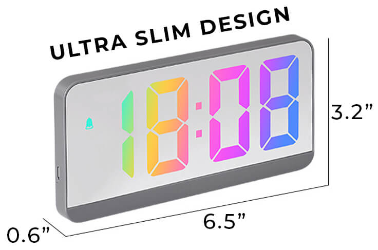 *NEW* Rainbow Colored LED Mirror Alarm-Clock