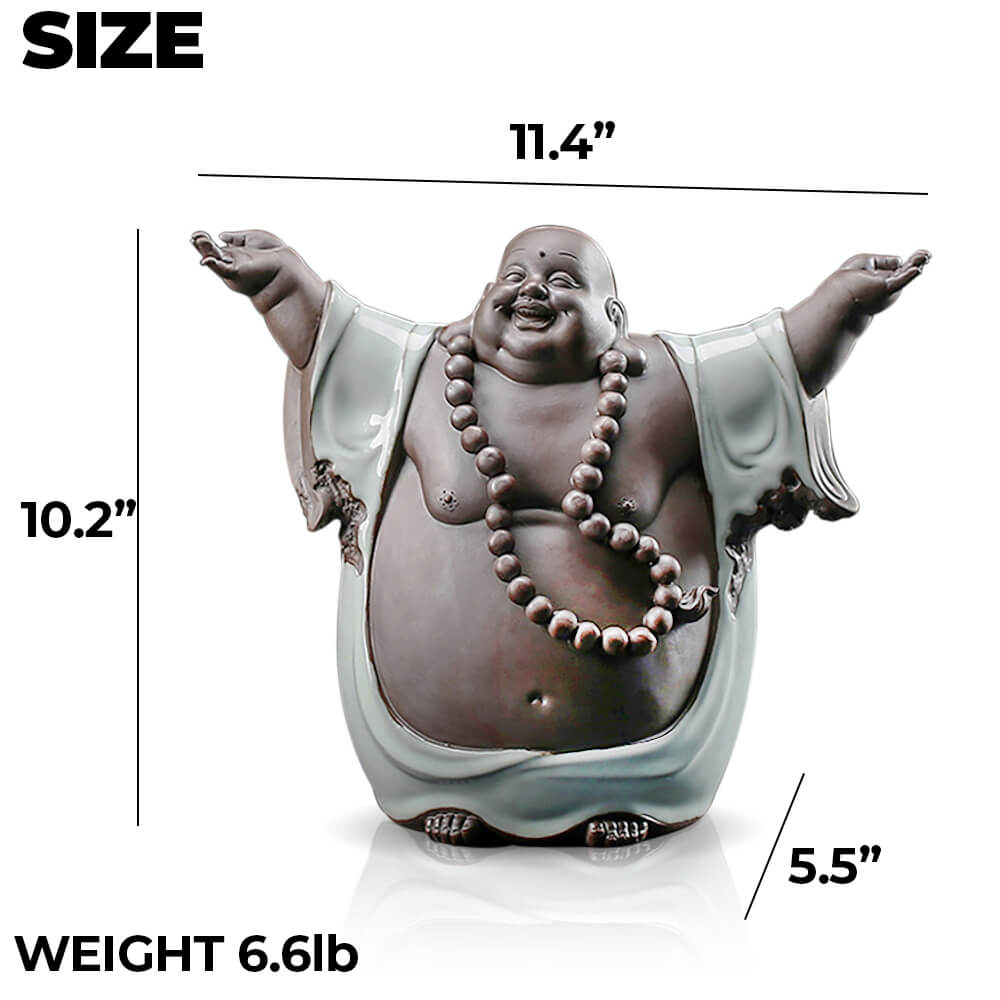"Lucky Buddha" High-Quality Feng Shui Ceramic Decor (6.6lb) Statue