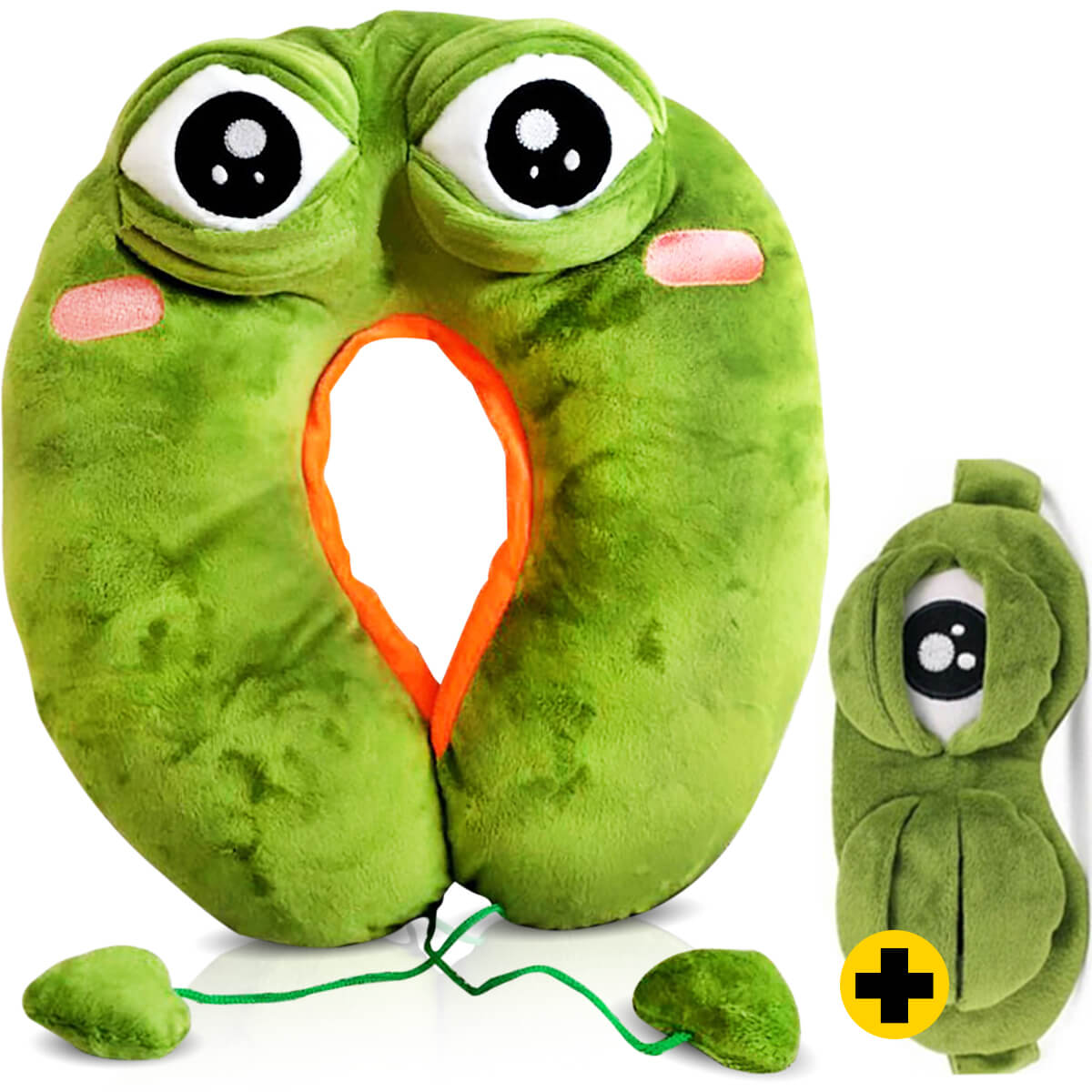 Funny Plush Pepe Sad Frog Travel Pillow